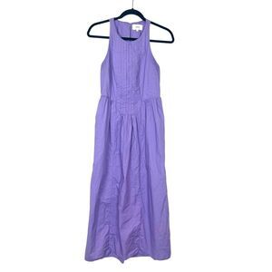 Xirena Linley Midi Dress Small Purple Dahlia Sleeveless Pintuck Cotton Poplin S